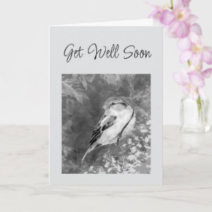 Get Well Soon Watercolor Sparrow Bird in Forest Card
