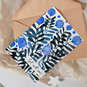 Get well soon Whimsical blue flowers and foliage Card