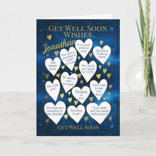 Get Well Soon Wishes Blue Card