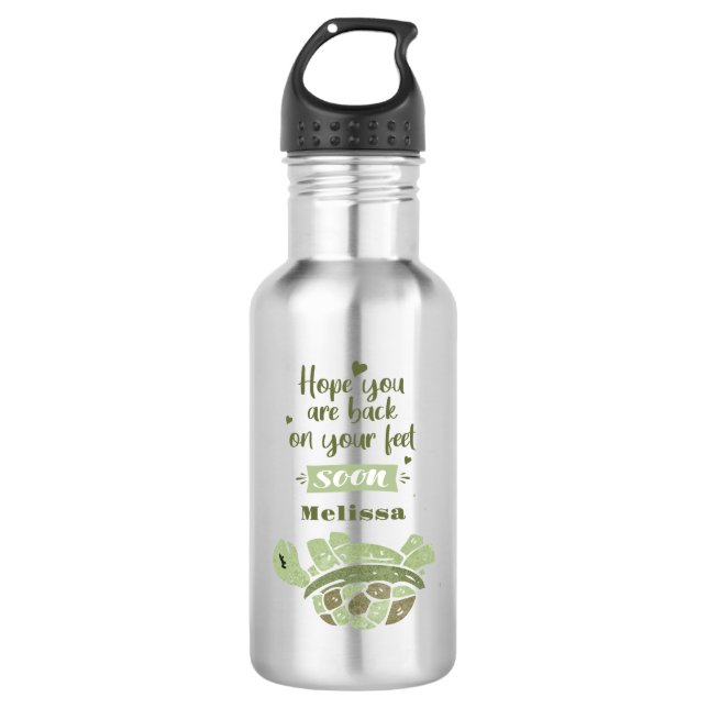 Get Well Soon Wishes Personalized Sympathy Stainless Steel Water Bottle (Front)