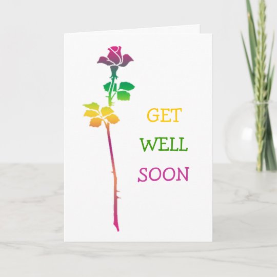 Get Well Soon Wishes Rose Card | Zazzle.com