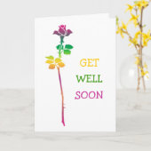 Get Well Soon Wishes Rose Card 