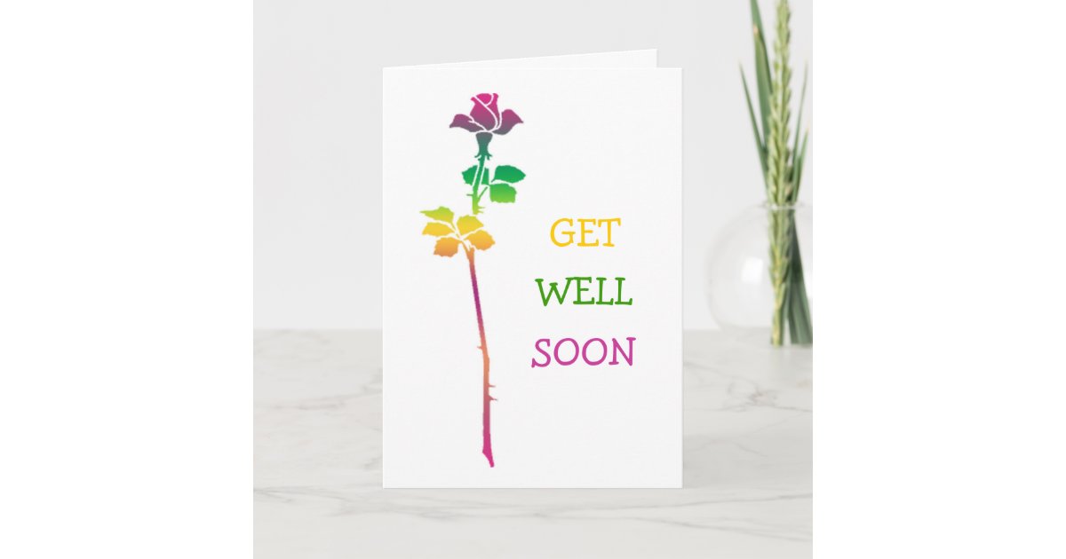 Get Well Soon Wishes Rose Card | Zazzle