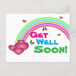Get well soon with colors  holiday postcard