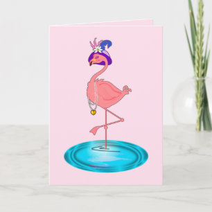 Get Well Soon with Flamingo Card