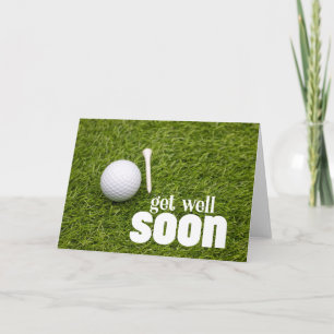 Get well soon with Golf ball for Golfer Card