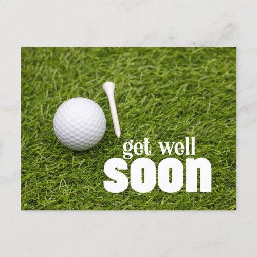 Get well soon with Golf ball for Golfer   Postcard