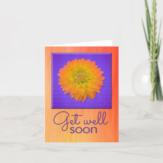 Get well soon with orange dahlia by Jo Images  Thank You Card