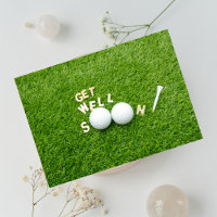 Get well soon with two golf balls and tee on green