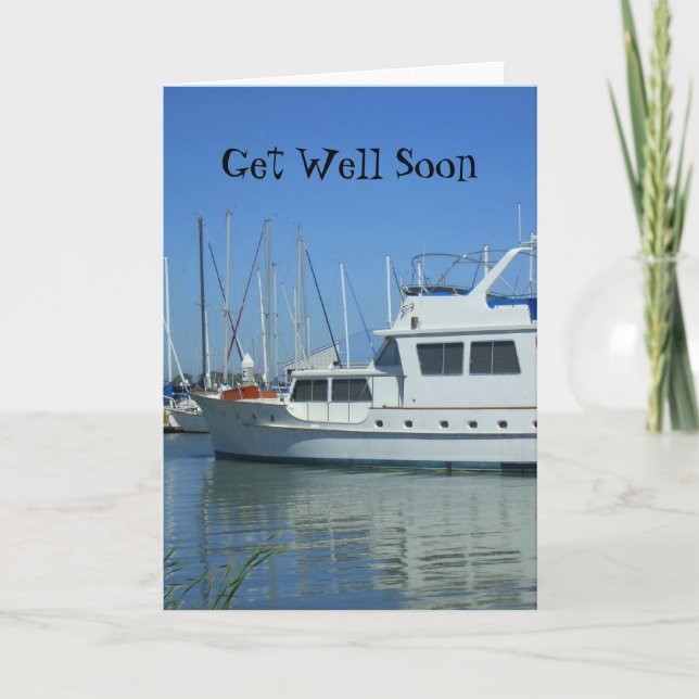 Get Well Soon Yacht greeting card (Front)
