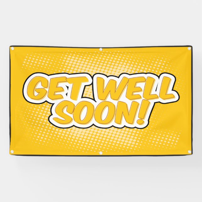 Get Well Soon yellow Banner (Horizontal)
