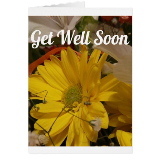 Get Well Soon Yellow Flowers Card | Zazzle