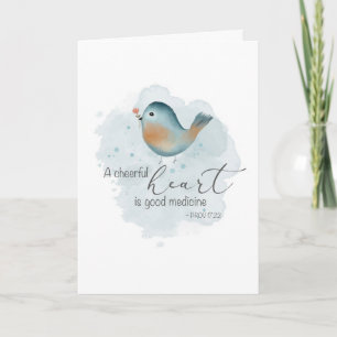Get Well Thinking of You Scripture Watercolor Bird Card