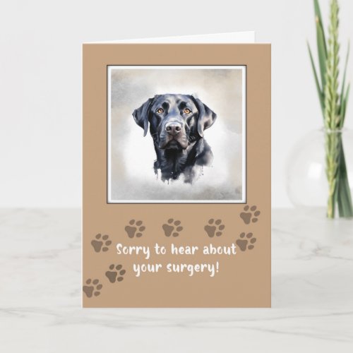 Get Well to Dog After Surgery With Black Lab Card