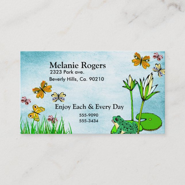 Get Well Water Pond Set Business Card (Front)