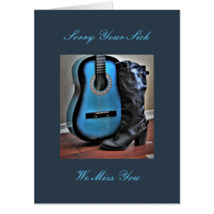 Get Well Western Blue (Big 18"x24") Card