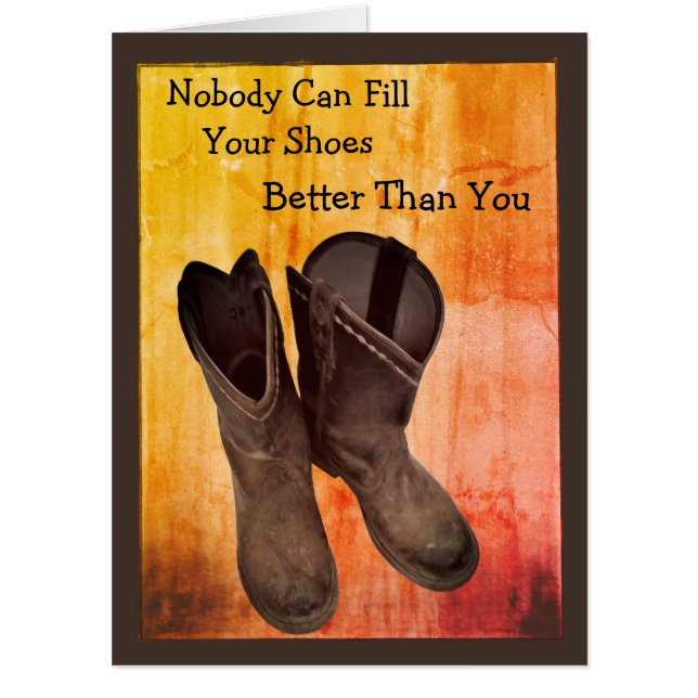 Get Well Western Boots  (Big 18"x24") Card (Front)