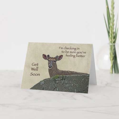 Get Well Wharchitecture Deer Buck in Velvet Greeti Card