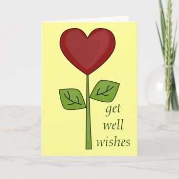 Get Well Wishes - Blooming Heart Flower Card by She_Wolf_Medicine at Zazzle
