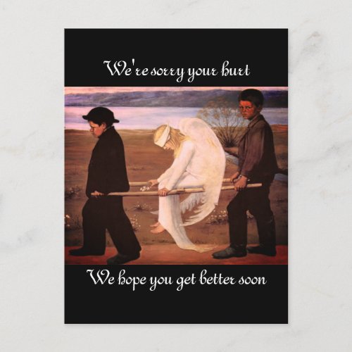 Get well Wounded Angel Postcard