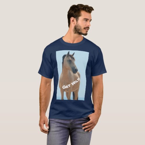 Get Wild Assateague buckskin wild horse t_shirt