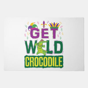 Get Wild Crocodile Mardi Gras Alligator Doormat