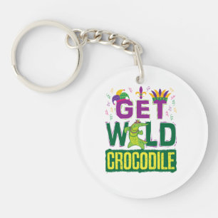 Get Wild Crocodile Mardi Gras Alligator Keychain