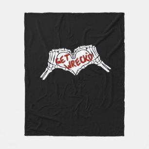 Get Wrecked Skeleton Hand Heart Classic Fleece Blanket