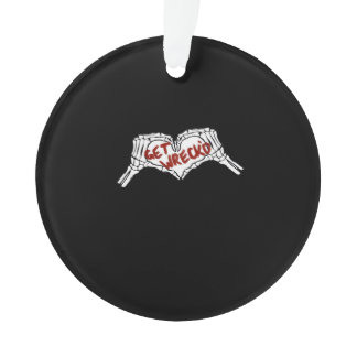 Get Wrecked Skeleton Hand Heart Classic Ornament