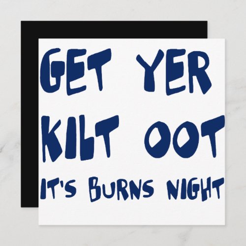Get Yer Kilt Oot Its Burns Night Scottish Slang  Invitation