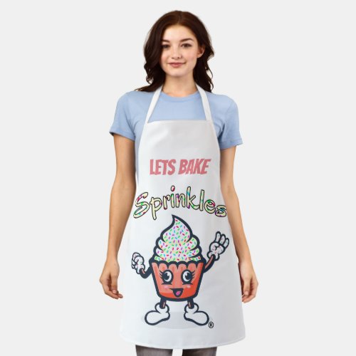 Get your bake on with a lets bake sprinkle apron 