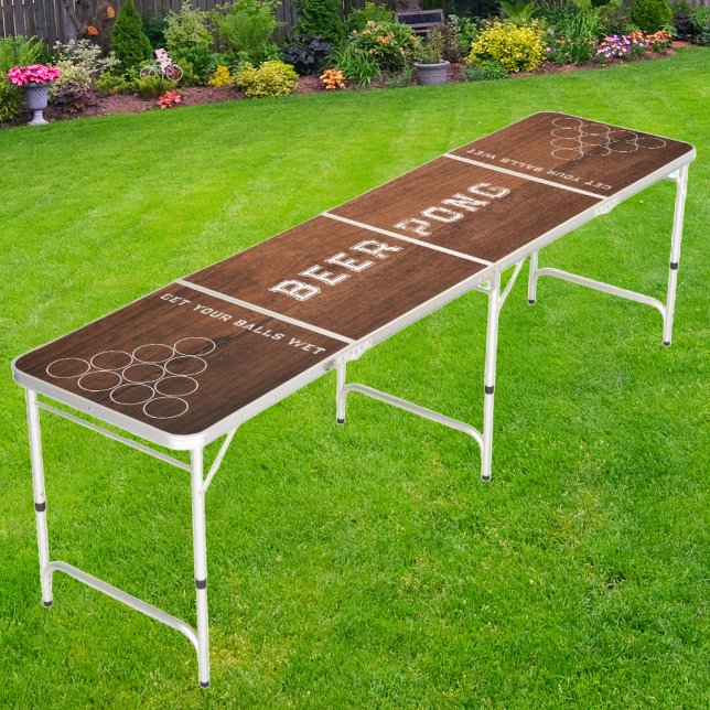 Get Your Ball Wet Custom Rustic WalnutWood Collage Beer Pong Table (Creator Uploaded)