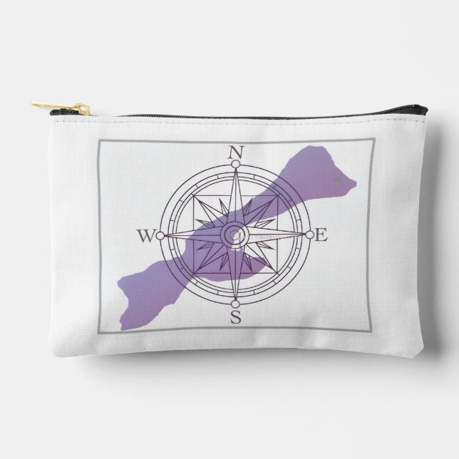 Get Your Bearings Compass Island Sm Zipper Pouch  (Front)