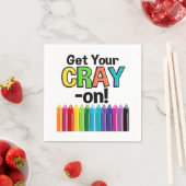 Get your Cray On Rainbow Crazy Crayon Art Teacher Paper Napkins (Insitu)