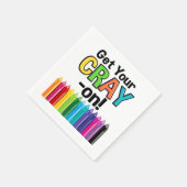 Get your Cray On Rainbow Crazy Crayon Art Teacher Paper Napkins (Corner)