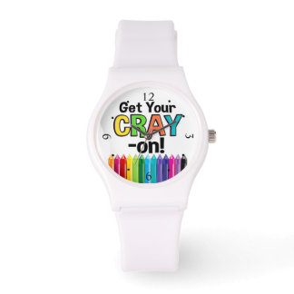 Get your Cray On Rainbow Crazy Crayon Art Teacher Watch
