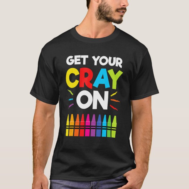 Get Your Crayon Boys Girls Kids 100th Day Of Schoo T-Shirt (Front)