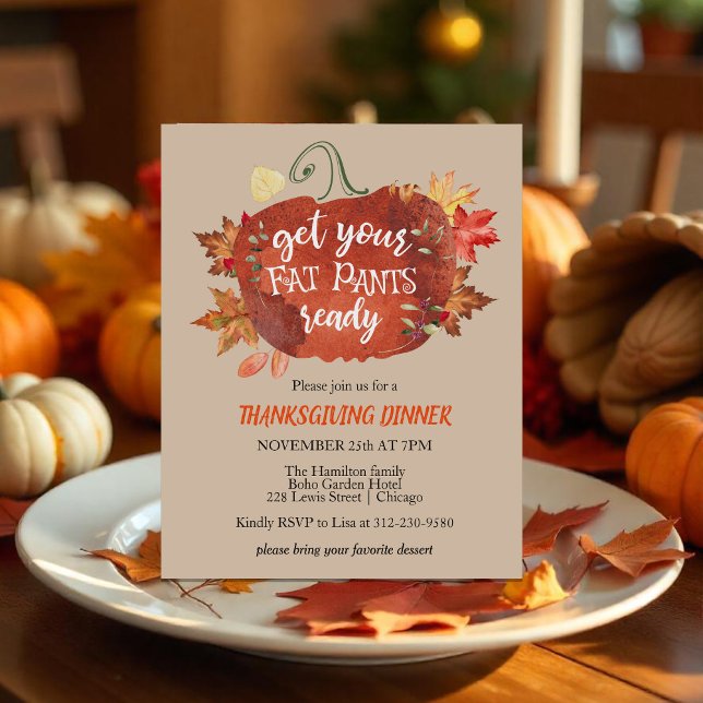 Get Your Fat Pants Thanksgiving Budget Invitation  (Creator Uploaded)