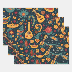Get Your Fiesta On with Trendy CincoDeMayo Pattern Wrapping Paper Sheets