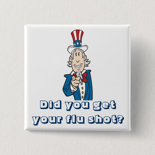 Get your flu shot? pinback button (Front)