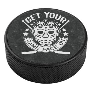 Get Your Game Face On Hockey Puck