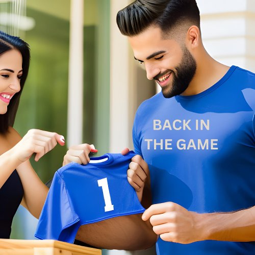 Get Your Game On  With Attitude Back in the Game Embroidered Long Sleeve T_Shirt