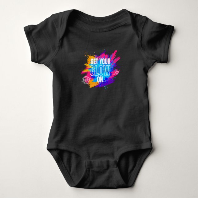Get Your Glow On Festival Edm Musik Baby Bodysuit (Front)