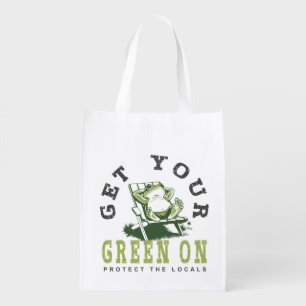 Get Your Green On Fun Frog Eco-Friendly Shopping Grocery Bag