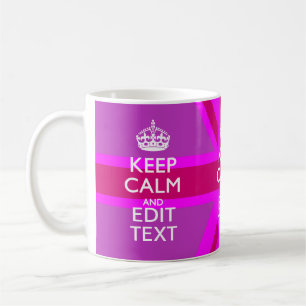 Get Your Keep Calm Text on Fuchsia Union Jack Coffee Mug