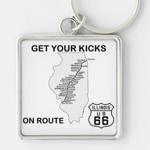 Get your kicks on Illinois Route 66 Keychain