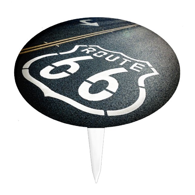 Get Your Kicks On Route 66 Cake Topper (Front)