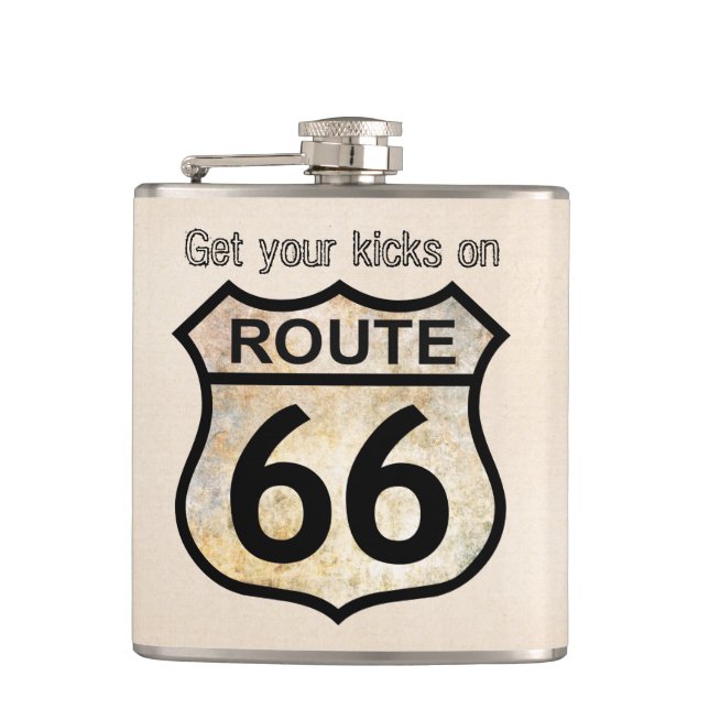 Get your Kicks on Route 66 Flask (Front)