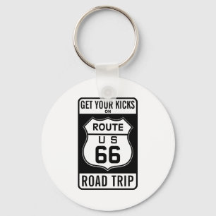 Get Your Kicks On Route 66 Keychain
