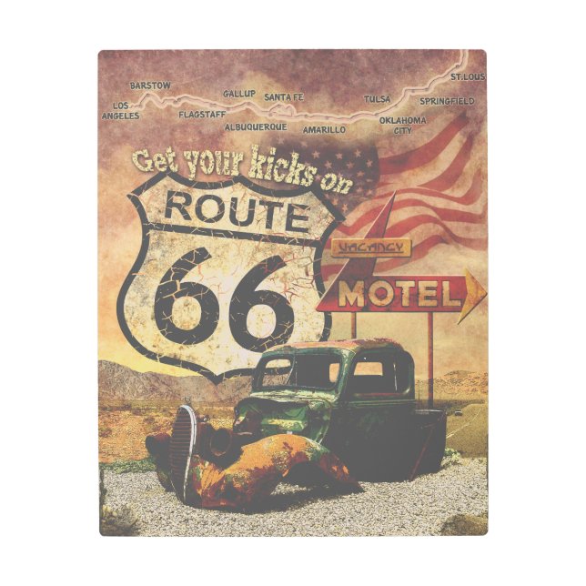 Get your Kicks on Route 66 Metal Print (Front)